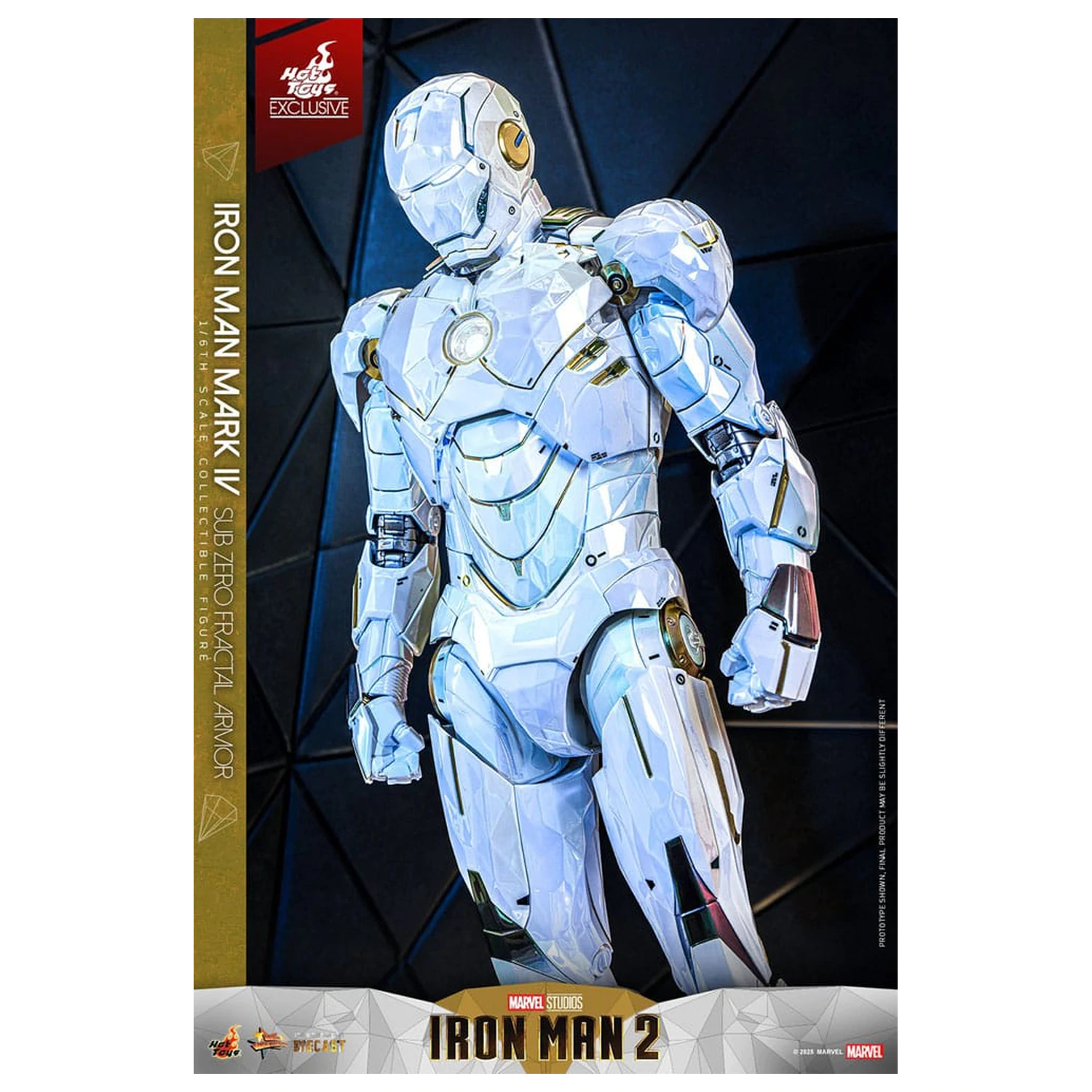 Iron Man 2 Movie Masterpiece Diecast Action Figur 1/6 Iron Man Mark IV (Sub-Zero Fractal Armor) Hot Toys Exclusive 33 Zentimeter Produktfoto