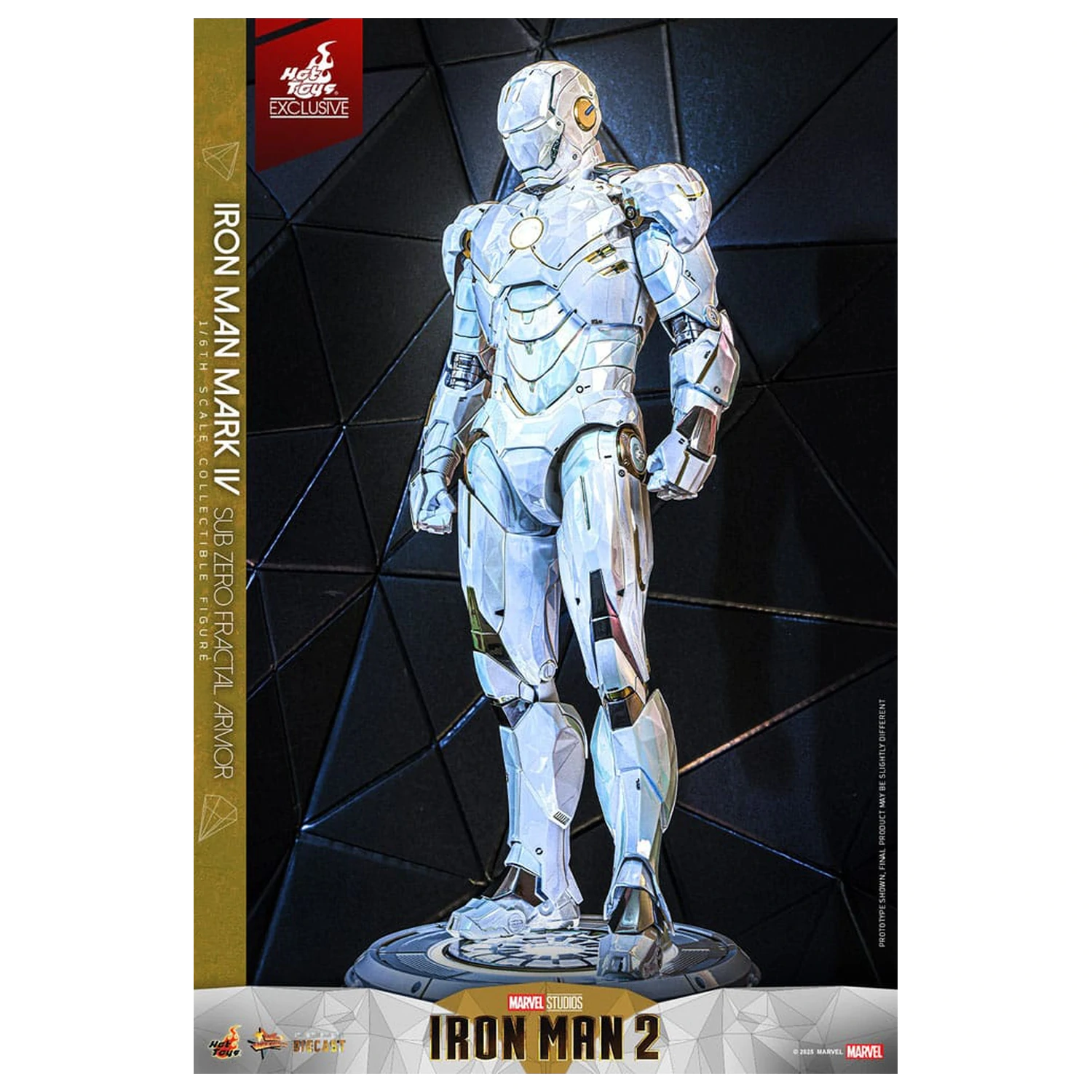 Iron Man 2 Movie Masterpiece Diecast Action Figur 1/6 Iron Man Mark IV (Sub-Zero Fractal Armor) Hot Toys Exclusive 33 Zentimeter Produktfoto