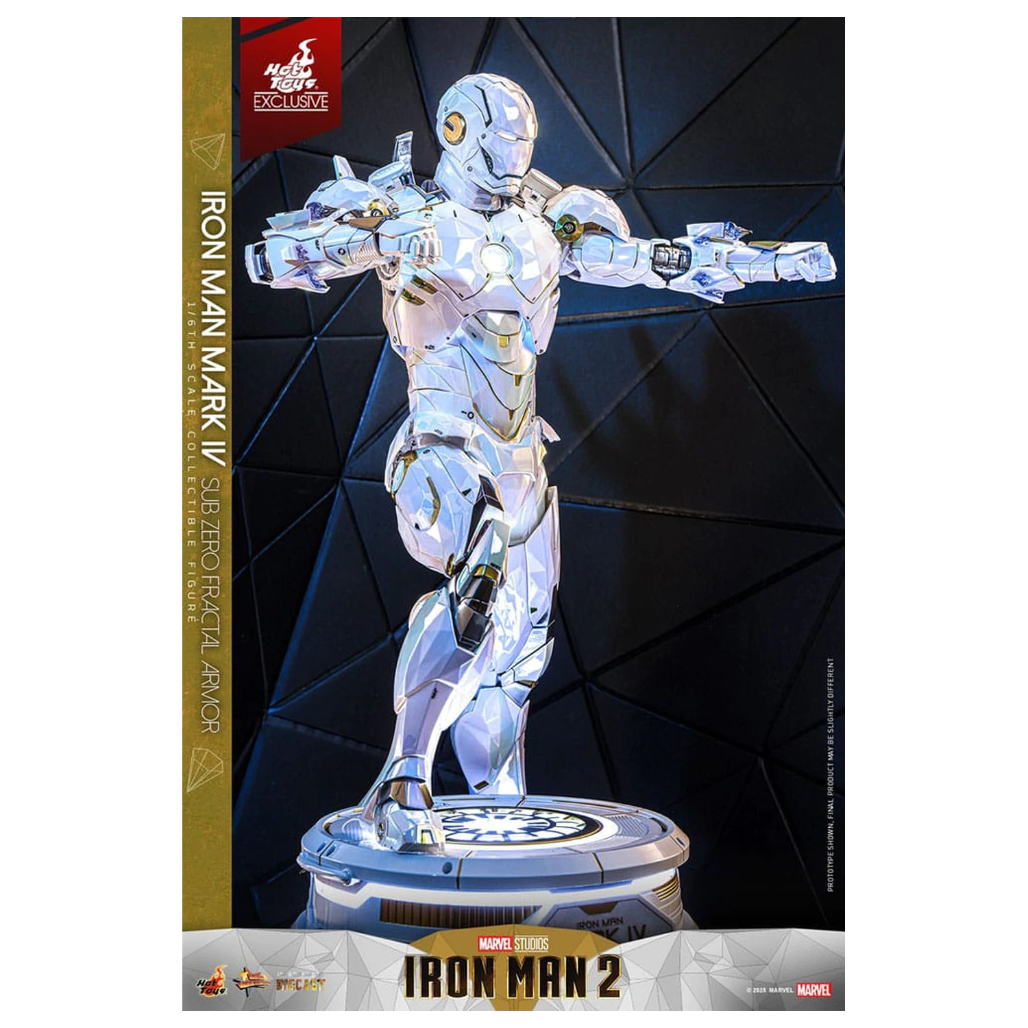 Iron Man 2 Movie Masterpiece Diecast Action Figur 1/6 Iron Man Mark IV (Sub-Zero Fractal Armor) Hot Toys Exclusive 33 Zentimeter Produktfoto