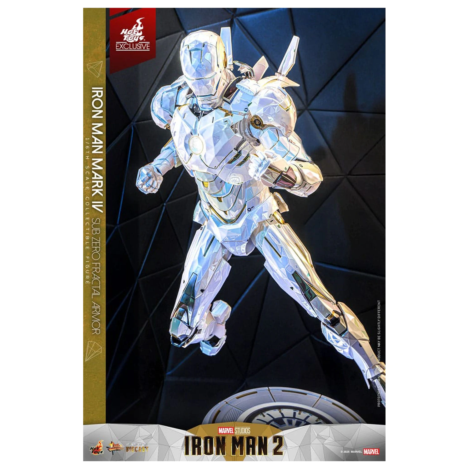 Iron Man 2 Movie Masterpiece Diecast Action Figur 1/6 Iron Man Mark IV (Sub-Zero Fractal Armor) Hot Toys Exclusive 33 Zentimeter Produktfoto