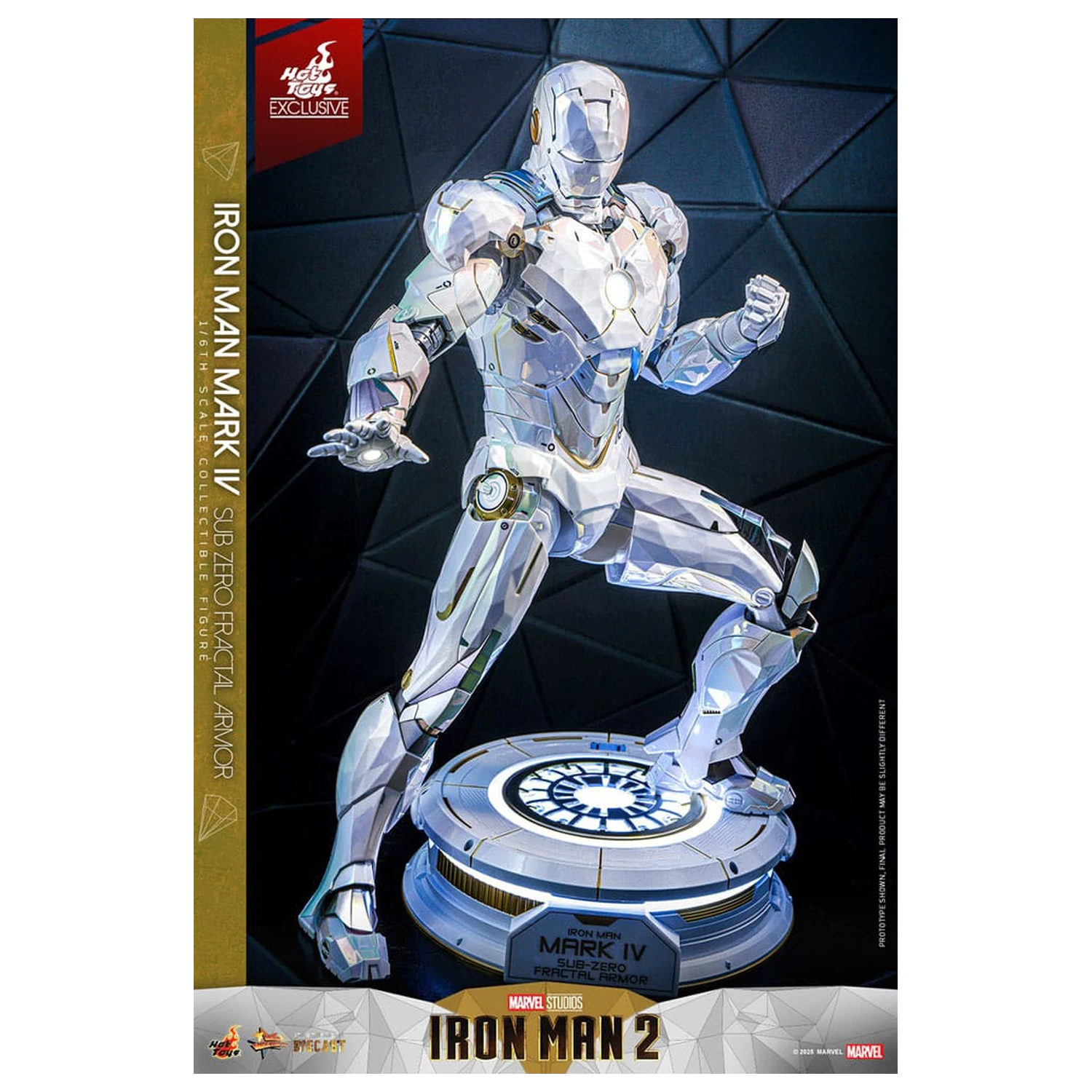 Iron Man 2 Movie Masterpiece Diecast Action Figur 1/6 Iron Man Mark IV (Sub-Zero Fractal Armor) Hot Toys Exclusive 33 Zentimeter Produktfoto