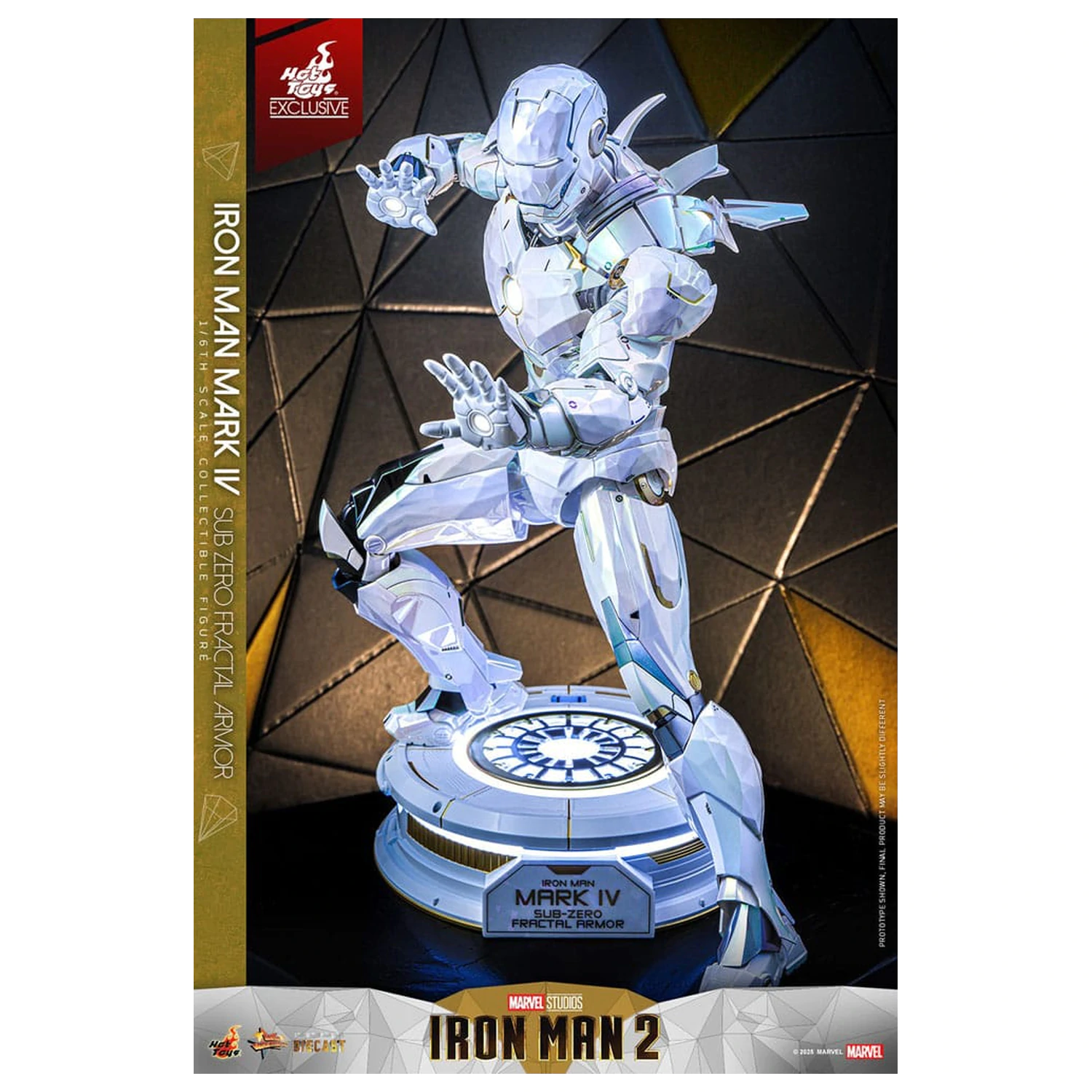 Iron Man 2 Movie Masterpiece Diecast Action Figur 1/6 Iron Man Mark IV (Sub-Zero Fractal Armor) Hot Toys Exclusive 33 Zentimeter Produktfoto