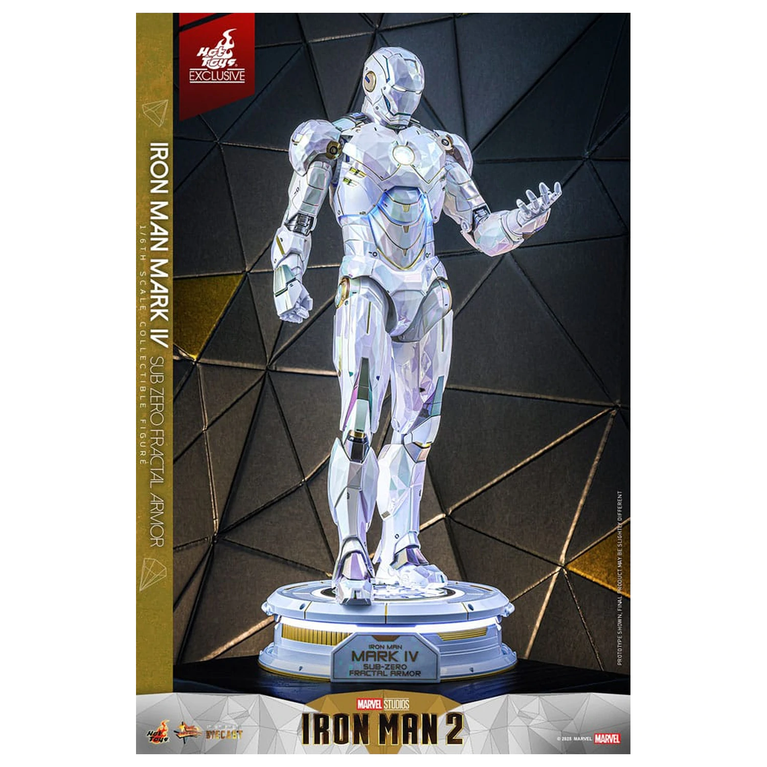 Iron Man 2 Movie Masterpiece Diecast Action Figur 1/6 Iron Man Mark IV (Sub-Zero Fractal Armor) Hot Toys Exclusive 33 Zentimeter Produktfoto