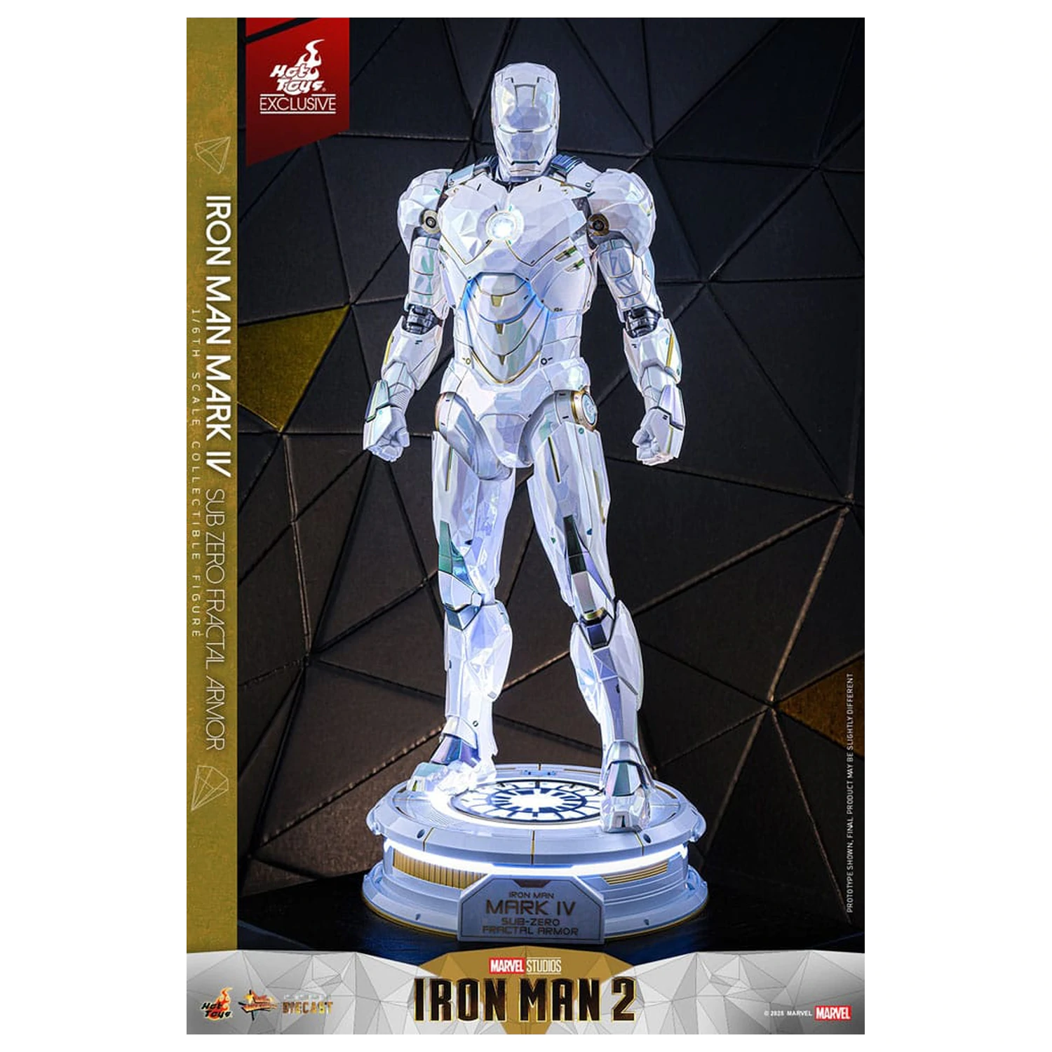Iron Man 2 Movie Masterpiece Diecast Action Figur 1/6 Iron Man Mark IV (Sub-Zero Fractal Armor) Hot Toys Exclusive 33 Zentimeter Produktfoto