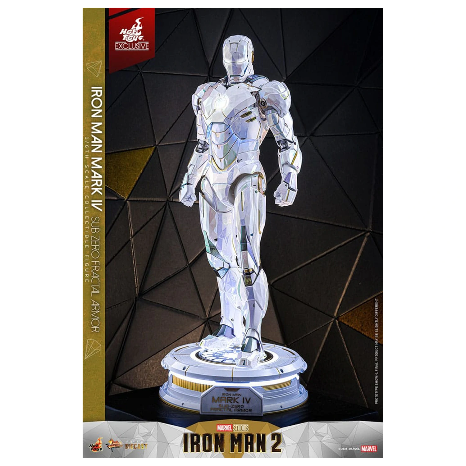Iron Man 2 Movie Masterpiece Diecast Action Figur 1/6 Iron Man Mark IV (Sub-Zero Fractal Armor) Hot Toys Exclusive 33 Zentimeter Produktfoto