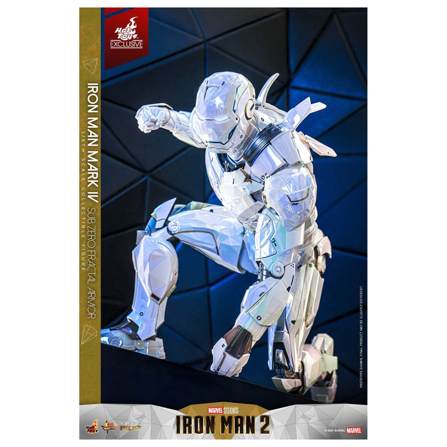 Iron Man 2 Movie Masterpiece Diecast Action Figur 1/6 Iron Man Mark IV (Sub-Zero Fractal Armor) Hot Toys Exclusive 33 Zentimeter Produktfoto