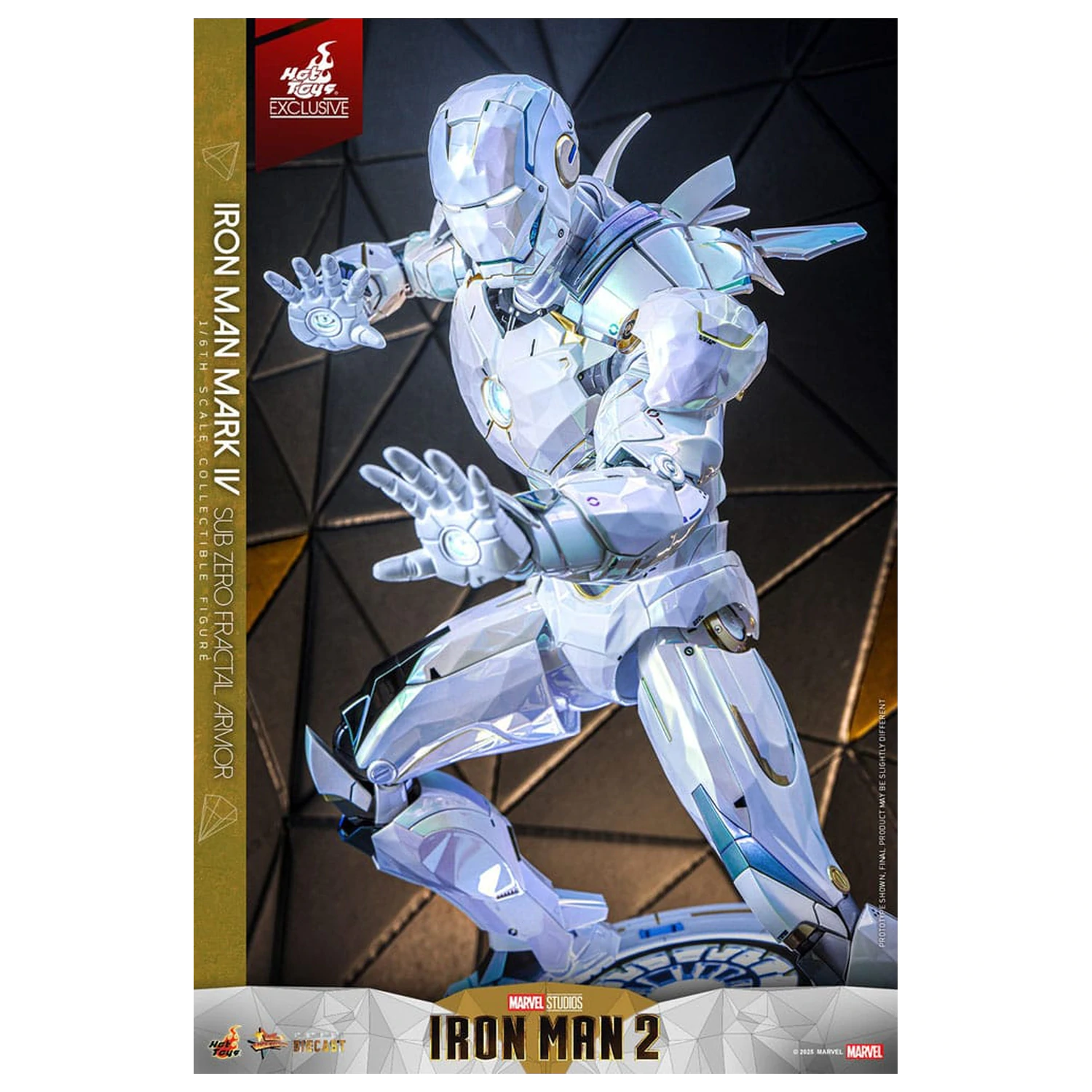 Iron Man 2 Movie Masterpiece Diecast Action Figur 1/6 Iron Man Mark IV (Sub-Zero Fractal Armor) Hot Toys Exclusive 33 Zentimeter Produktfoto