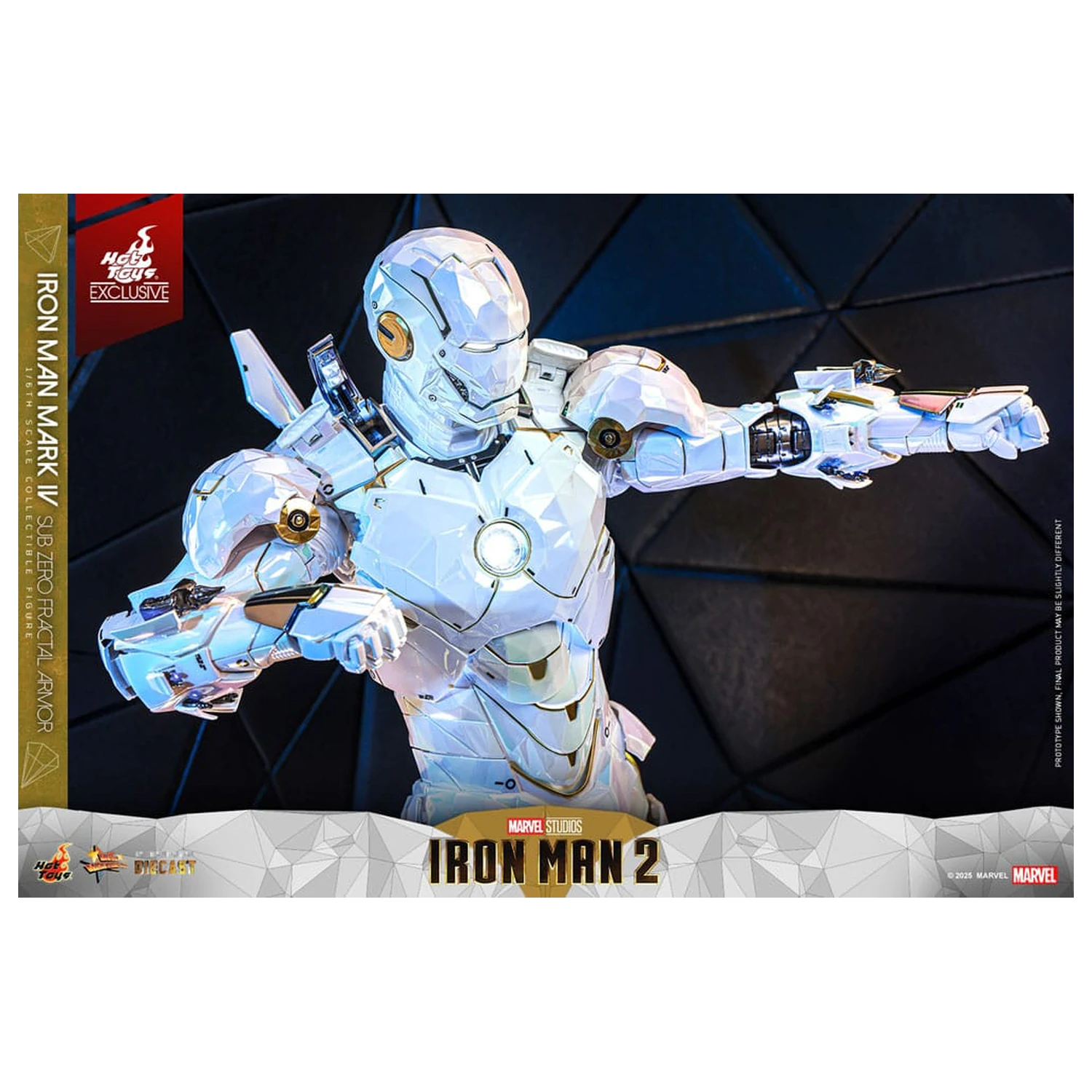 Iron Man 2 Movie Masterpiece Diecast Action Figur 1/6 Iron Man Mark IV (Sub-Zero Fractal Armor) Hot Toys Exclusive 33 Zentimeter Produktfoto