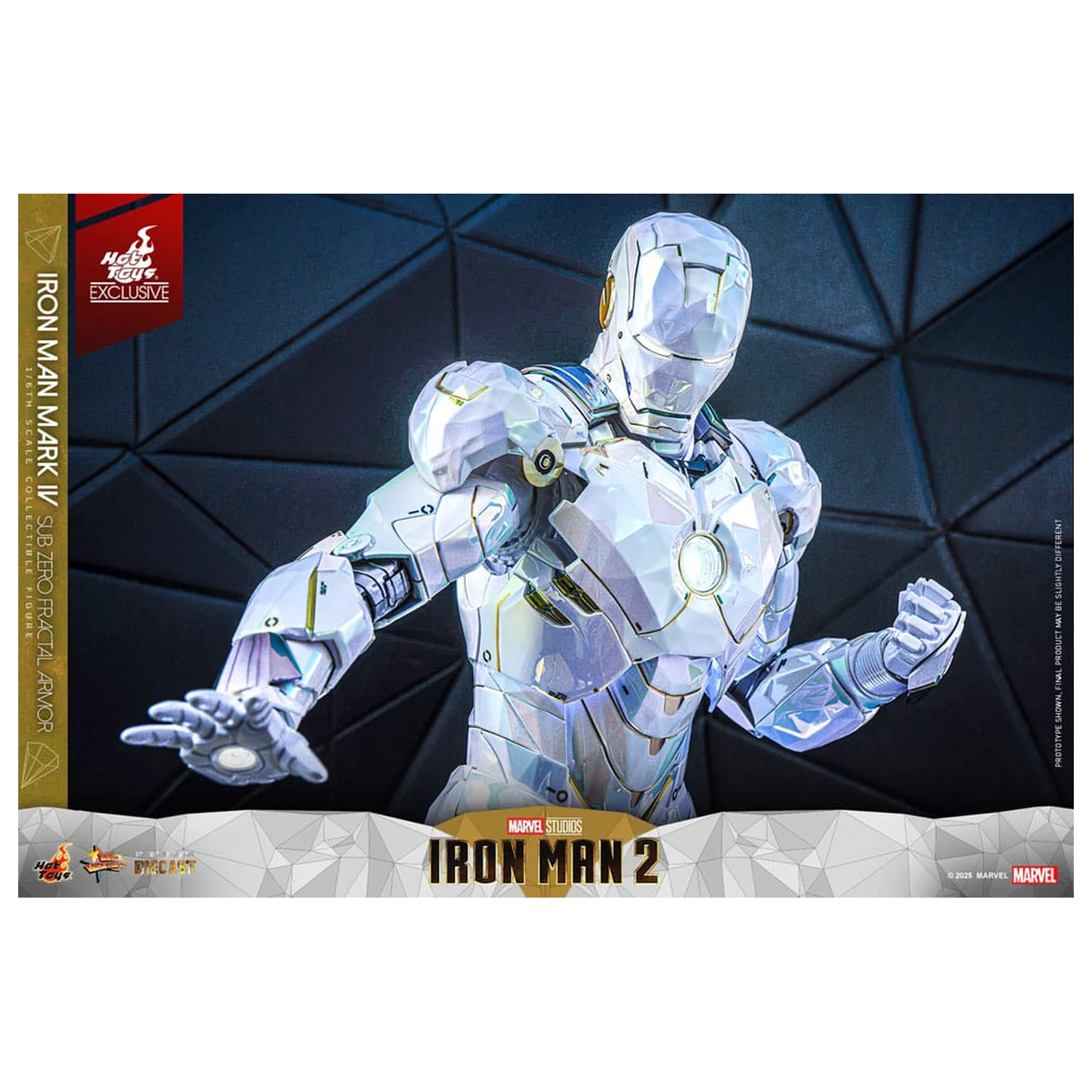 Iron Man 2 Movie Masterpiece Diecast Action Figur 1/6 Iron Man Mark IV (Sub-Zero Fractal Armor) Hot Toys Exclusive 33 Zentimeter Produktfoto