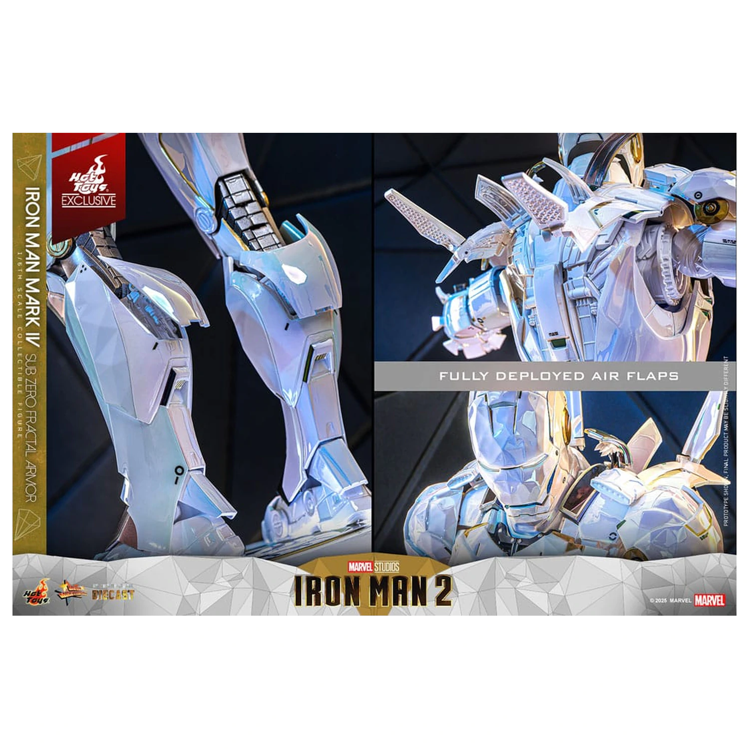 Iron Man 2 Movie Masterpiece Diecast Action Figur 1/6 Iron Man Mark IV (Sub-Zero Fractal Armor) Hot Toys Exclusive 33 Zentimeter Produktfoto