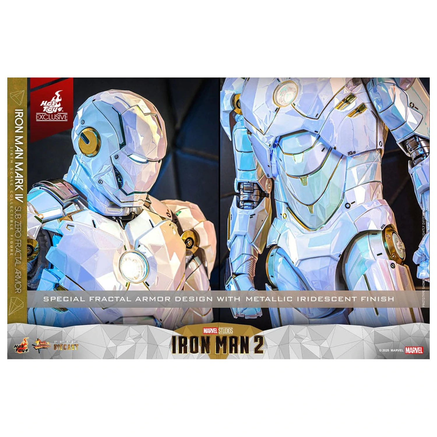 Iron Man 2 Movie Masterpiece Diecast Action Figur 1/6 Iron Man Mark IV (Sub-Zero Fractal Armor) Hot Toys Exclusive 33 Zentimeter Produktfoto