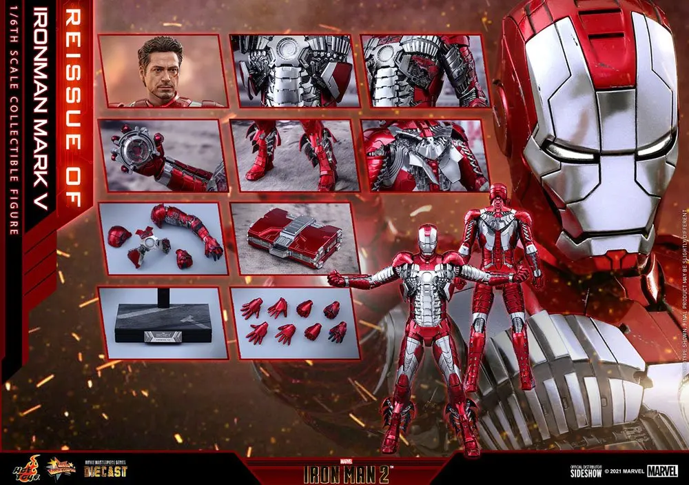 Iron Man 2 Movie Masterpiece Series Diecast Actionfigur 1/6 Iron Man Mark V 32 cm Produktfoto