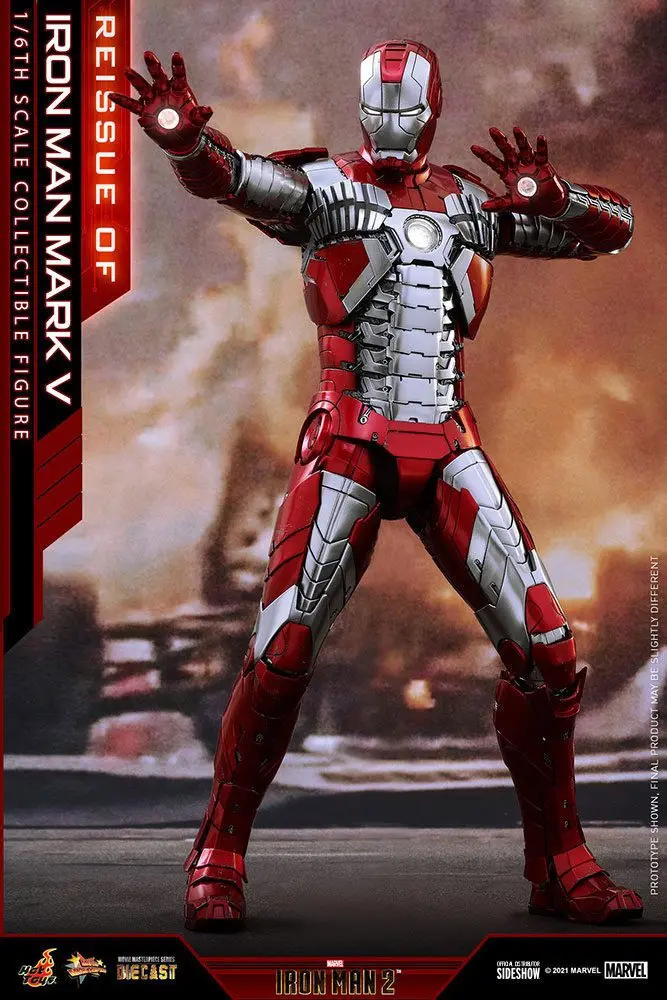 Iron Man 2 Movie Masterpiece Series Diecast Actionfigur 1/6 Iron Man Mark V 32 cm Produktfoto