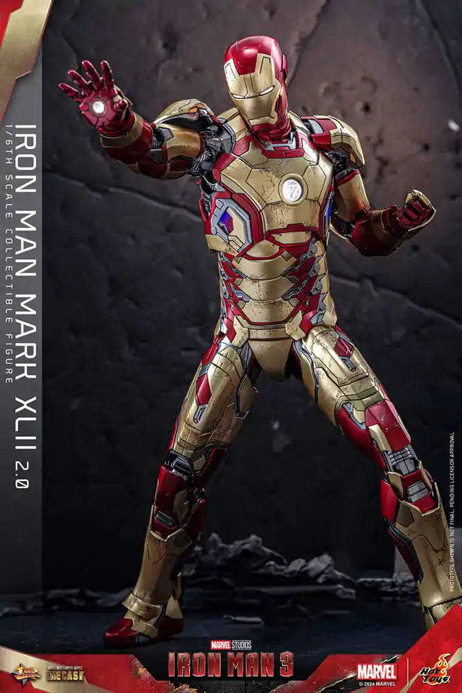 Iron Man 3 Movie Masterpiece Diecast Actionfigur 1/6 Iron Man Mark XLII (2.0) 32 cm termékfotó