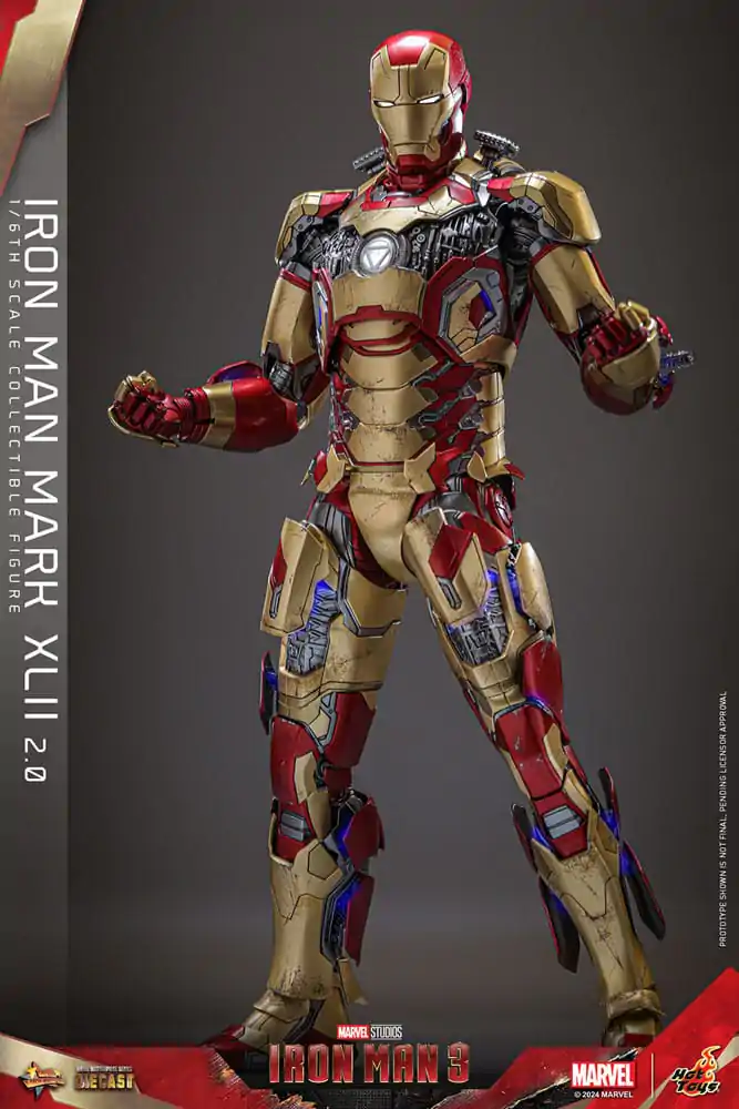 Iron Man 3 Movie Masterpiece Diecast Actionfigur 1/6 Iron Man Mark XLII (2.0) 32 cm termékfotó