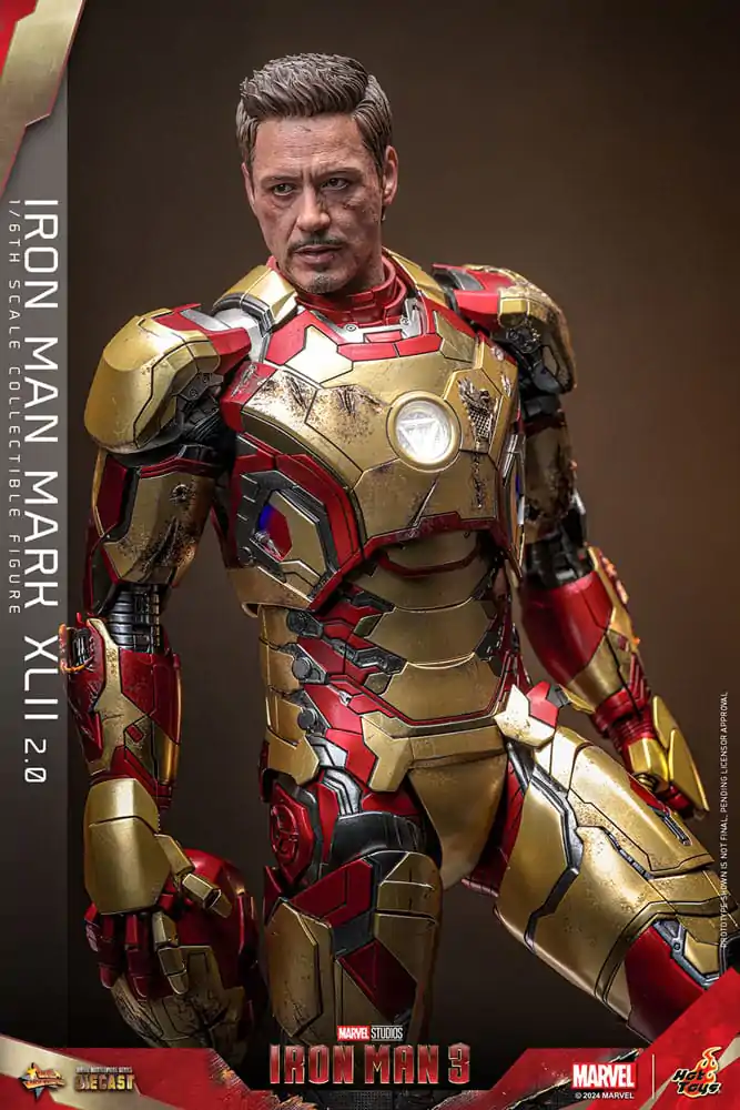 Iron Man 3 Movie Masterpiece Diecast Actionfigur 1/6 Iron Man Mark XLII (2.0) 32 cm termékfotó