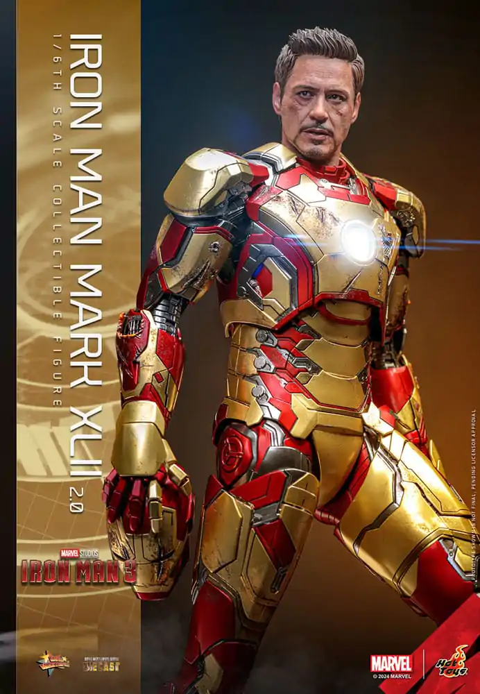 Iron Man 3 Movie Masterpiece Diecast Actionfigur 1/6 Iron Man Mark XLII (2.0) 32 cm termékfotó