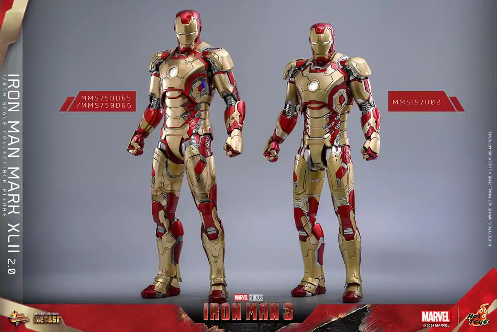 Iron Man 3 Movie Masterpiece Diecast Actionfigur 1/6 Iron Man Mark XLII (2.0) 32 cm termékfotó