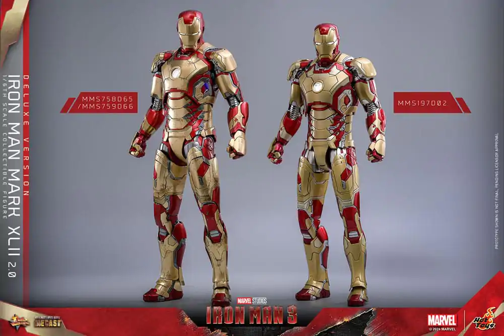 Iron Man 3 Movie Masterpiece Diecast Actionfigur 1/6 Iron Man Mark XLII (2.0) Deluxe 32 cm termékfotó