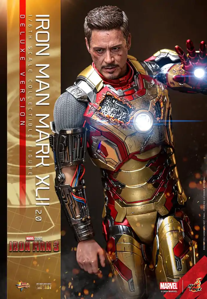 Iron Man 3 Movie Masterpiece Diecast Actionfigur 1/6 Iron Man Mark XLII (2.0) Deluxe 32 cm termékfotó