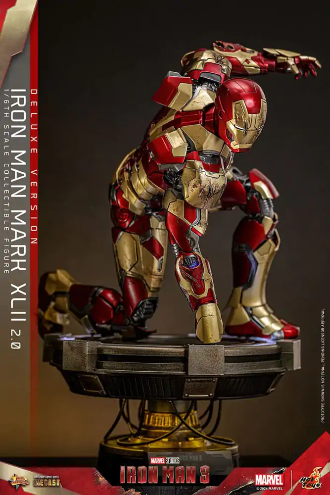 Iron Man 3 Movie Masterpiece Diecast Actionfigur 1/6 Iron Man Mark XLII (2.0) Deluxe 32 cm termékfotó