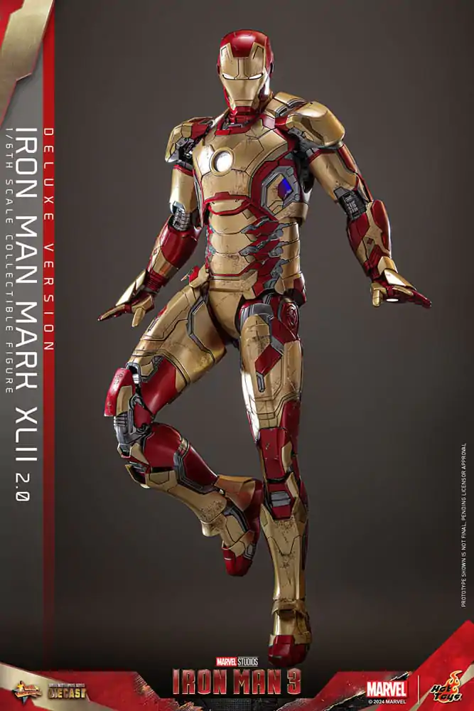 Iron Man 3 Movie Masterpiece Diecast Actionfigur 1/6 Iron Man Mark XLII (2.0) Deluxe 32 cm termékfotó