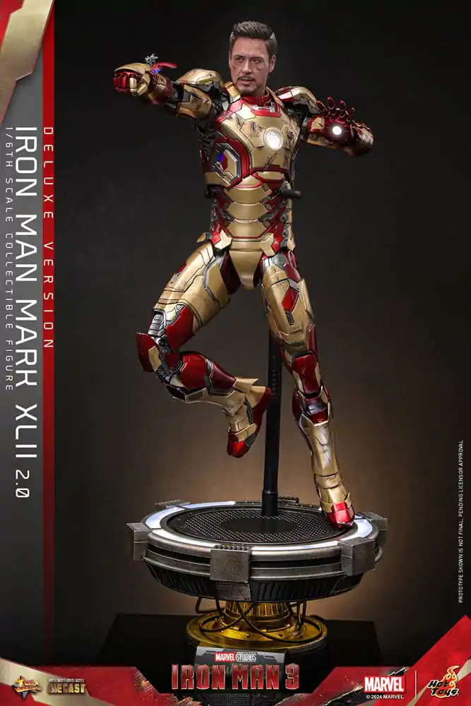 Iron Man 3 Movie Masterpiece Diecast Actionfigur 1/6 Iron Man Mark XLII (2.0) Deluxe 32 cm termékfotó