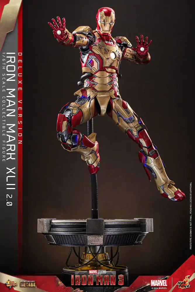 Iron Man 3 Movie Masterpiece Diecast Actionfigur 1/6 Iron Man Mark XLII (2.0) Deluxe 32 cm termékfotó