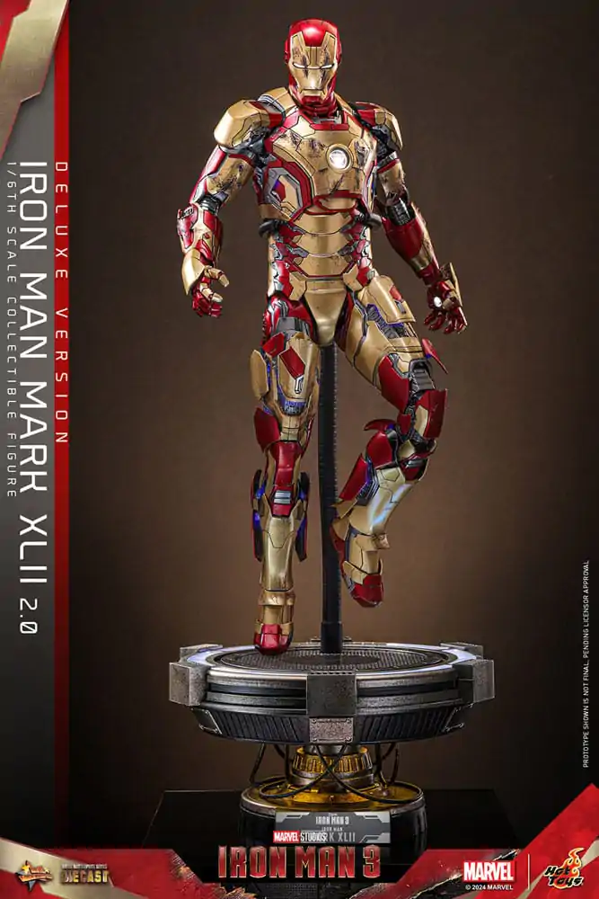 Iron Man 3 Movie Masterpiece Diecast Actionfigur 1/6 Iron Man Mark XLII (2.0) Deluxe 32 cm termékfotó