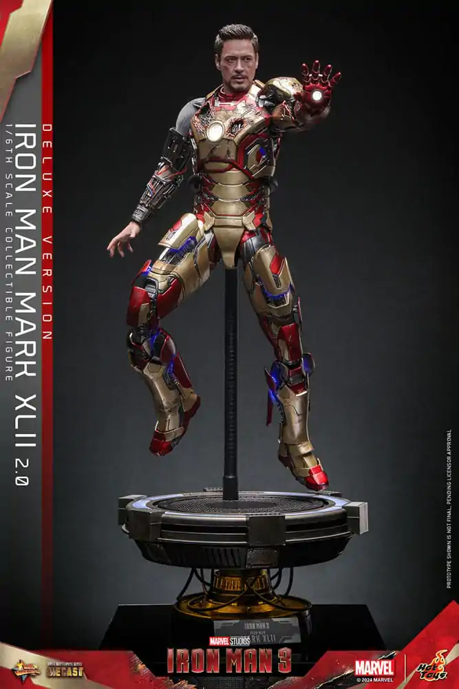 Iron Man 3 Movie Masterpiece Diecast Actionfigur 1/6 Iron Man Mark XLII (2.0) Deluxe 32 cm termékfotó