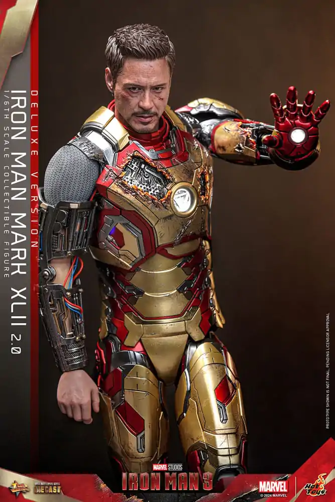 Iron Man 3 Movie Masterpiece Diecast Actionfigur 1/6 Iron Man Mark XLII (2.0) Deluxe 32 cm termékfotó