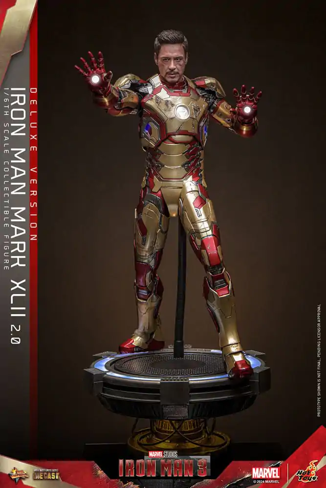 Iron Man 3 Movie Masterpiece Diecast Actionfigur 1/6 Iron Man Mark XLII (2.0) Deluxe 32 cm termékfotó