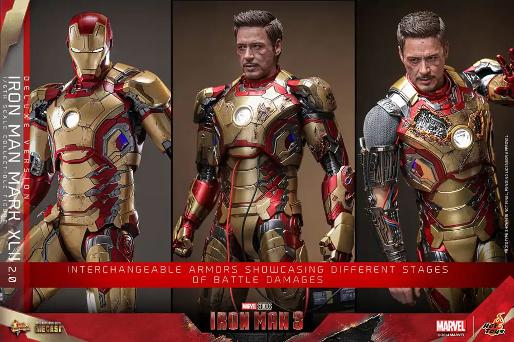 Iron Man 3 Movie Masterpiece Diecast Actionfigur 1/6 Iron Man Mark XLII (2.0) Deluxe 32 cm termékfotó