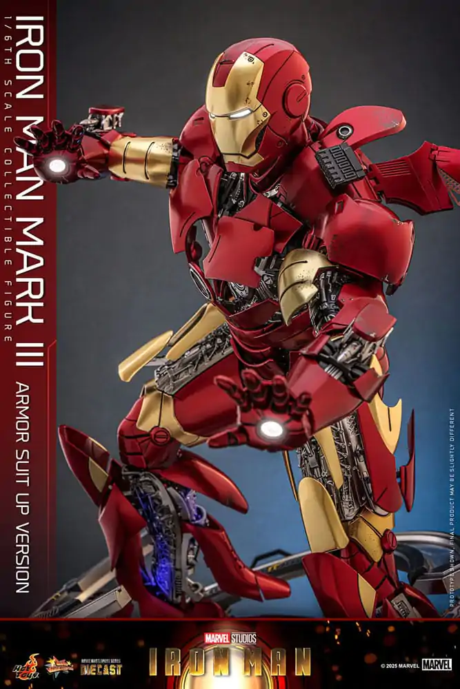 Iron Man Movie Masterpiece Diecast Action Figur 1/6 Iron Man Mark III (Armor Suit Up Version) 32 cm Produktfoto