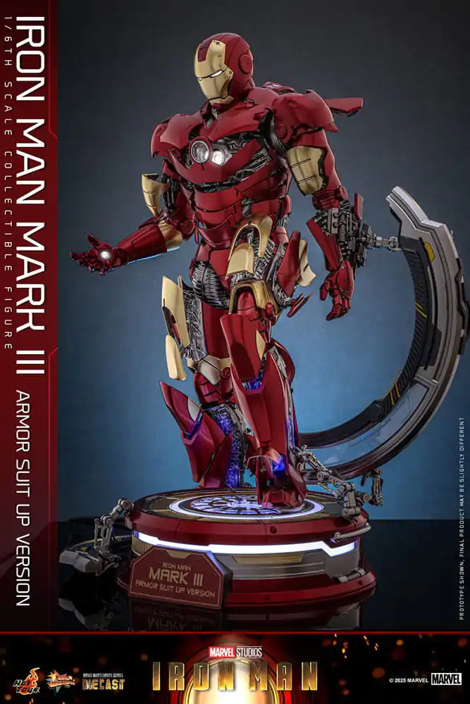 Iron Man Movie Masterpiece Diecast Action Figur 1/6 Iron Man Mark III (Armor Suit Up Version) 32 cm Produktfoto