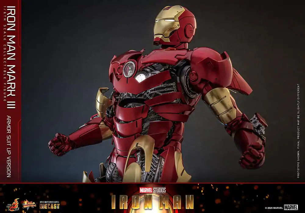 Iron Man Movie Masterpiece Diecast Action Figur 1/6 Iron Man Mark III (Armor Suit Up Version) 32 cm Produktfoto