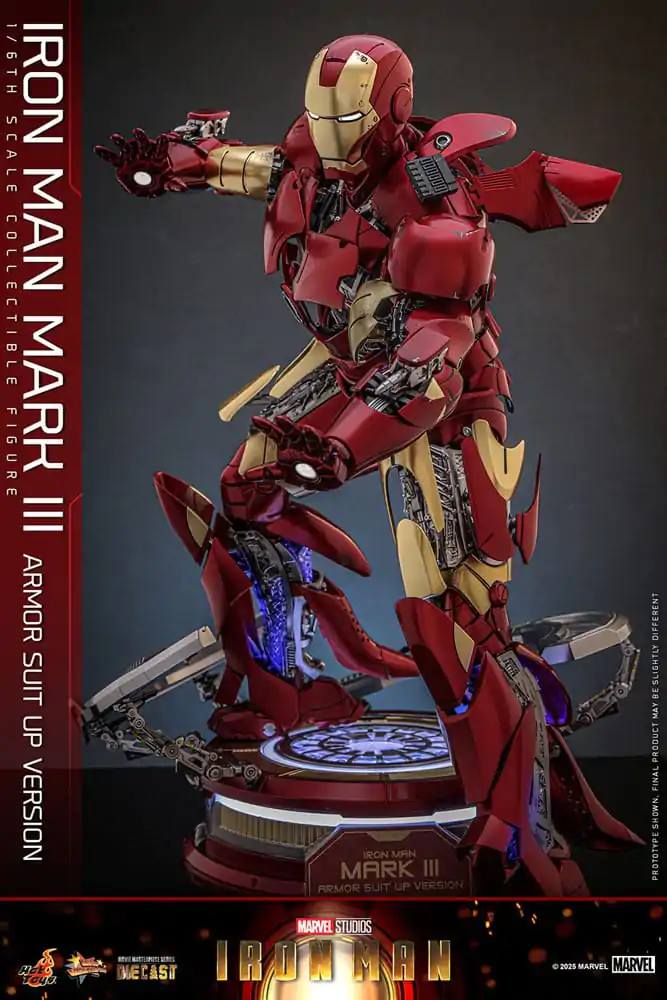 Iron Man Movie Masterpiece Diecast Action Figur 1/6 Iron Man Mark III (Armor Suit Up Version) 32 cm Produktfoto