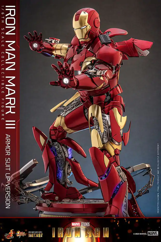 Iron Man Movie Masterpiece Diecast Action Figur 1/6 Iron Man Mark III (Armor Suit Up Version) 32 cm Produktfoto