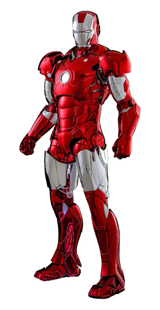 Iron Man Movie Masterpiece Diecast Actionfigur 1/6 Iron Man Mark III (Red &amp; Chrome Version) Hot Toys Exclusive 32 cm Produktfoto