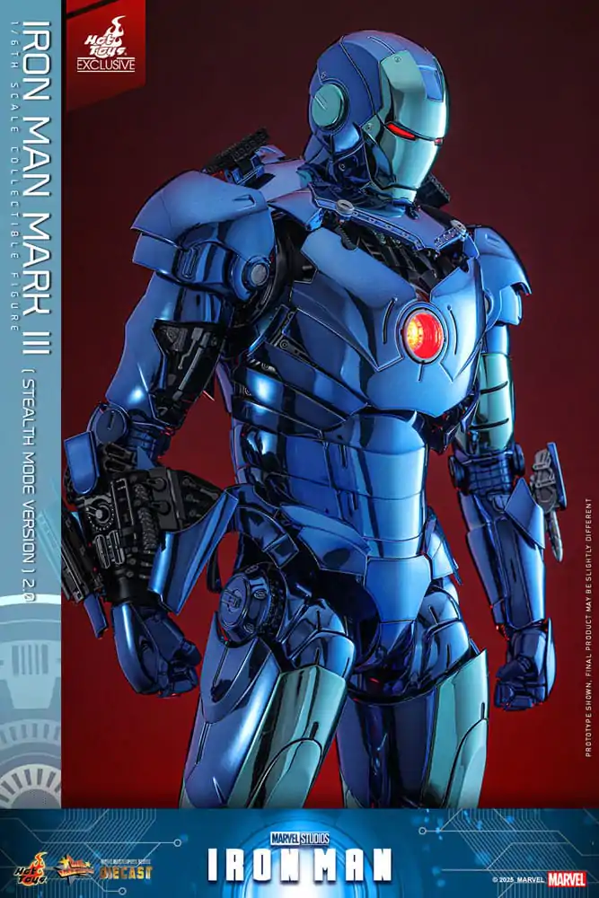 Iron Man Movie Masterpiece Diecast Action Figur 1/6 Iron Man Mark III (Stealth Mode Ver.) 2.0 Hot Toys Exclusive 33 cm Produktfoto