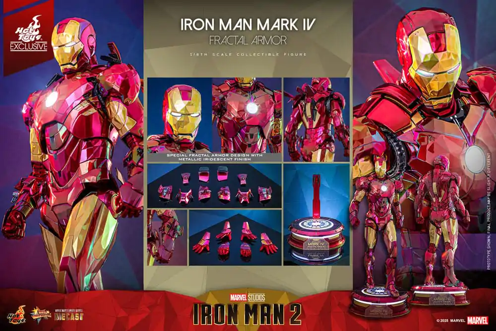 Iron Man Movie Masterpiece Diecast Action Figur 1/6 Iron Man Mark VI (Fractal Armor) Hot Toys Exclusive 33 cm Produktfoto