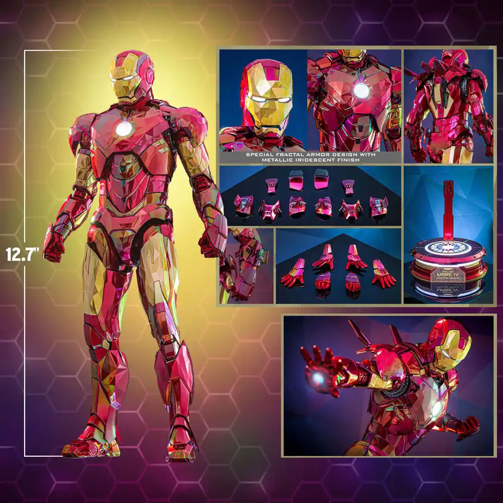Iron Man Movie Masterpiece Diecast Action Figur 1/6 Iron Man Mark VI (Fractal Armor) Hot Toys Exclusive 33 cm Produktfoto