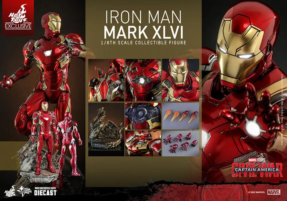 Iron Man Movie Masterpiece Diecast Actionfigur 1/6 Iron Man Mark XLVI 32 cm Produktfoto