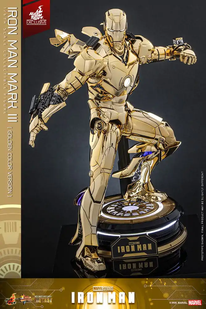 Iron Man Movie Masterpiece Diecast Actionfigur 1/6 Iron Man Mark III (Gold Color Version) Hot Toys Exclusive 33 cm Produktfoto