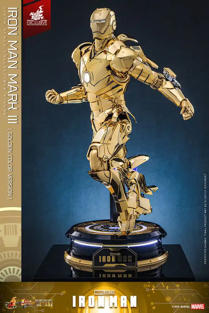 Iron Man Movie Masterpiece Diecast Actionfigur 1/6 Iron Man Mark III (Gold Color Version) Hot Toys Exclusive 33 cm Produktfoto