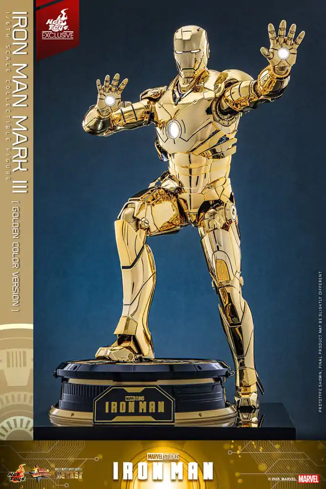 Iron Man Movie Masterpiece Diecast Actionfigur 1/6 Iron Man Mark III (Gold Color Version) Hot Toys Exclusive 33 cm Produktfoto