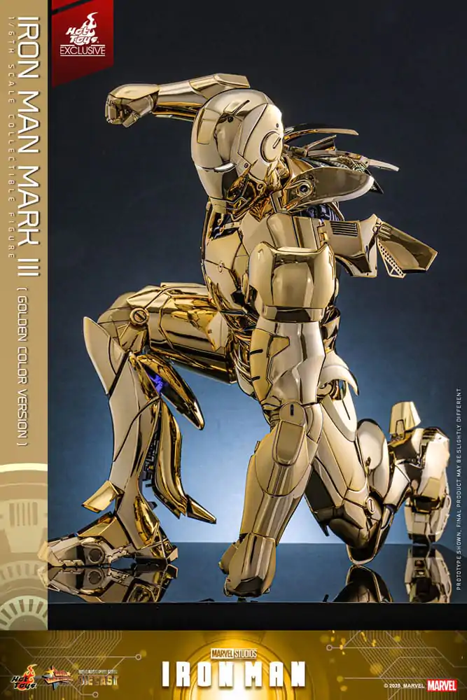 Iron Man Movie Masterpiece Diecast Actionfigur 1/6 Iron Man Mark III (Gold Color Version) Hot Toys Exclusive 33 cm Produktfoto