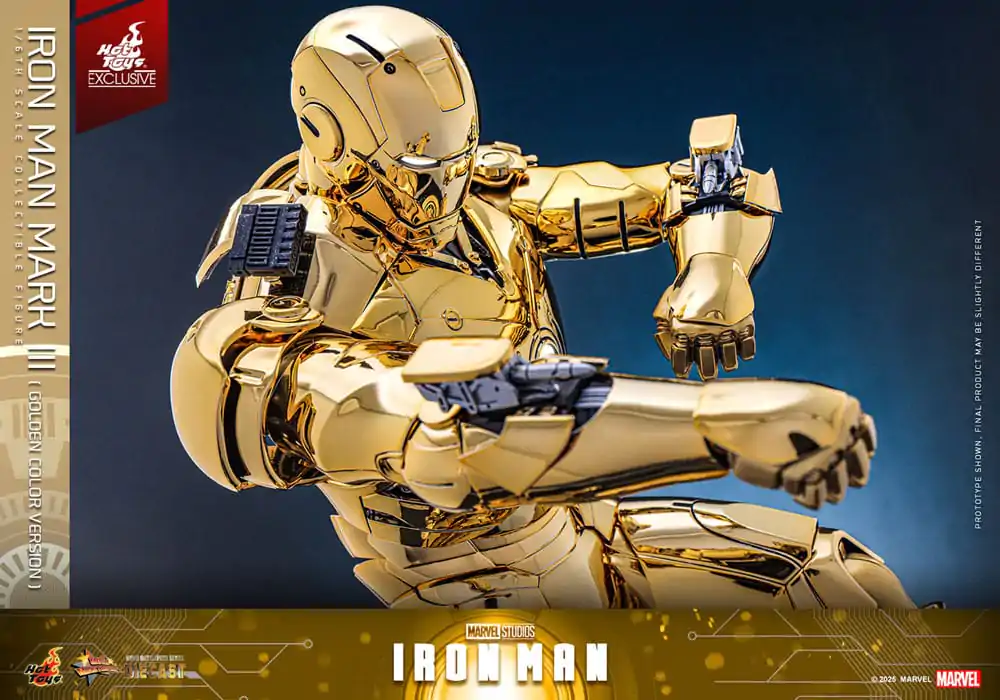 Iron Man Movie Masterpiece Diecast Actionfigur 1/6 Iron Man Mark III (Gold Color Version) Hot Toys Exclusive 33 cm Produktfoto