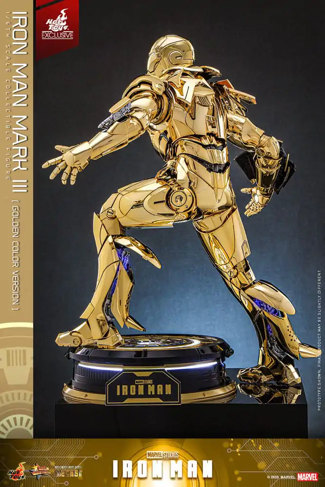 Iron Man Movie Masterpiece Diecast Actionfigur 1/6 Iron Man Mark III (Gold Color Version) Hot Toys Exclusive 33 cm Produktfoto