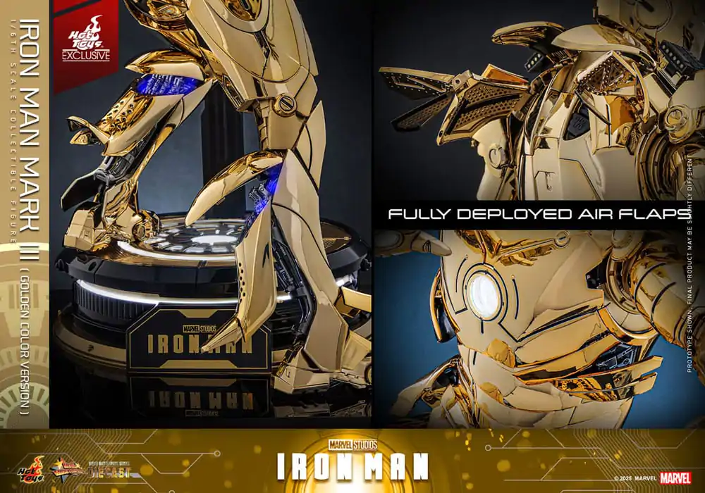 Iron Man Movie Masterpiece Diecast Actionfigur 1/6 Iron Man Mark III (Gold Color Version) Hot Toys Exclusive 33 cm Produktfoto